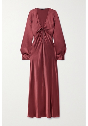 Christopher Esber - Triquetra Cutout Silk-satin Maxi Dress - Burgundy - UK 6,UK 8,UK 10,UK 12,UK 14