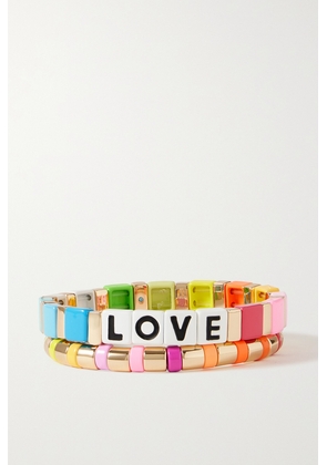 Roxanne Assoulin - Love Rainbow Set Of Two Gold-tone And Enamel Bracelets - Multi - One size