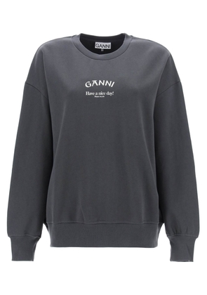 Ganni Isoli Grey Cotton Sweatshirt