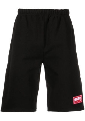 Kenzo logo-patch cotton shorts - Black