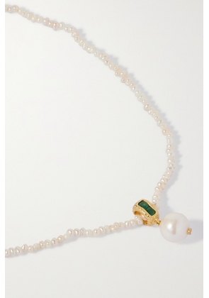 Pacharee - Prado Gold Vermeil, Pearl And Emerald Necklace - White - One size