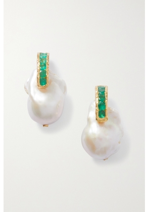 Pacharee - Prado Gold-plated, Pearl And Emerald Earrings - White - One size