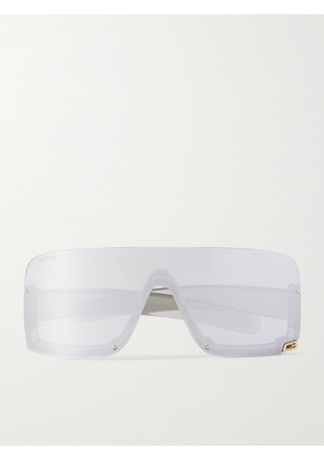 Gucci Eyewear - Mask Square-frame Acetate Sunglasses - Silver - One size