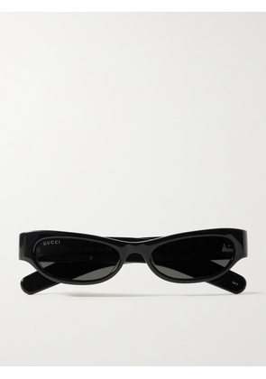 Gucci Eyewear - Cat-eye Acetate And Silver-tone Sunglasses - Black - One size