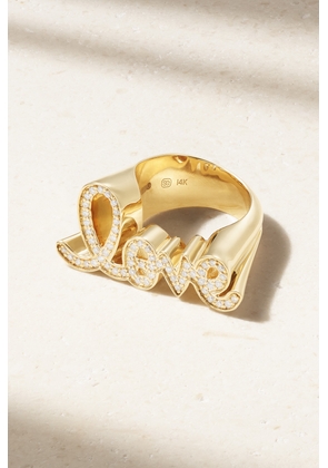 Sydney Evan - Love Script 14-karat Gold Diamond Ring - 3