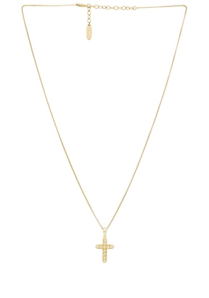 Luv AJ Coco Cross Necklace in Metallic Gold.