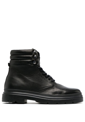 Calvin Klein lace-up leather ankle boots - Black
