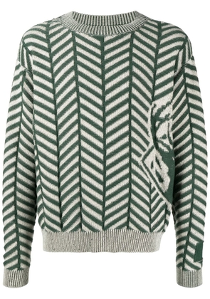 Reese Cooper chevron-knit cotton jumper - Green