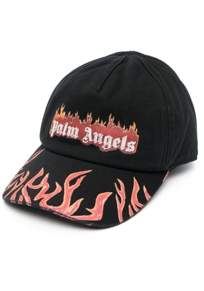Palm Angels Flames logo-print baseball cap - Black