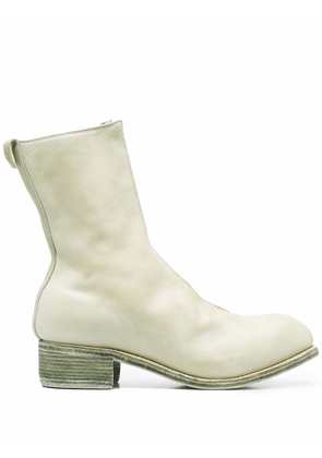 Guidi front-zip round-toe boots - Neutrals