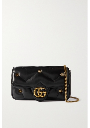 Gucci - Gg Marmont 2.0 Mini Embellished Matelassé Leather Shoulder Bag - Black - One size