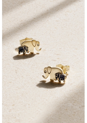 Sydney Evan - Elephant Family 14-karat Gold, Enamel And Diamond Earrings - One size