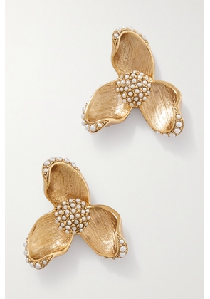 Oscar de la Renta - Gold-tone Faux Pearl Earrings - One size