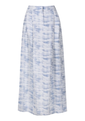 Emporio Armani pleat-detailing high-waist skirt - Blue