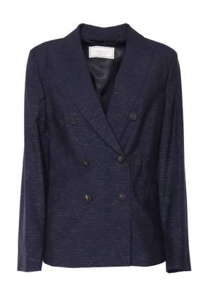 Peserico Blue Double-Breasted Blazer