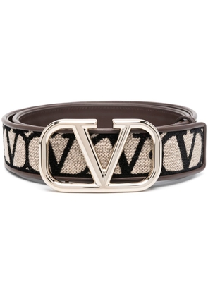 Valentino Garavani VLogo monogram-jacquard belt - Black