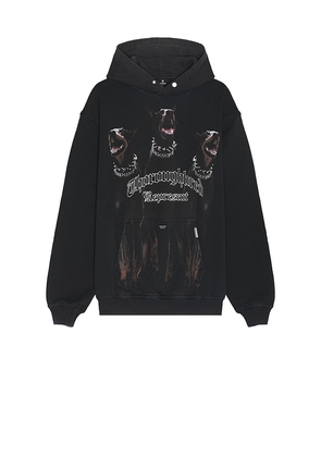 REPRESENT Thoroughbred Hoodie in Black. Size M, S.