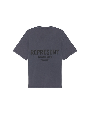 REPRESENT Owners Club T-Shirt in Charcoal. Size M, S, XL/1X.