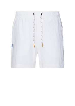Rhone 5 Pursuit Short in White. Size S, XL/1X.