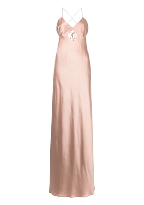 Michelle Mason cut-out detail silk gown - Pink