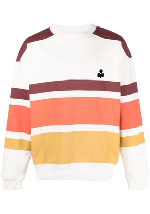 MARANT Meyoan logo-print striped sweatshirt - Neutrals