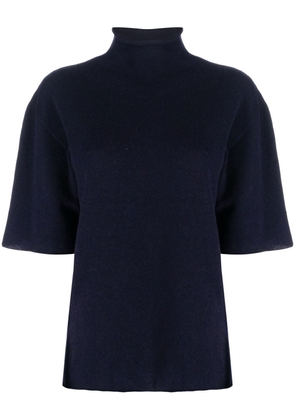 Jil Sander short-sleeved roll-neck knitted top - Blue