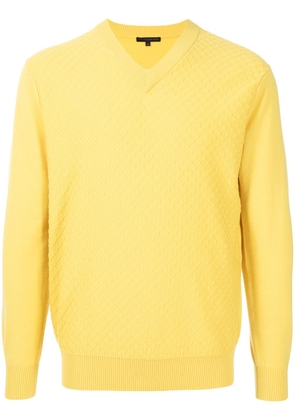 SHIATZY CHEN waffle-knit V-neck jumper - Yellow