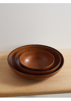 Hunting Season - Set Of Three Leather Bowls - Brown - One size
