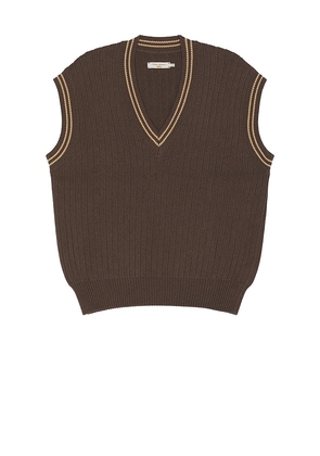 Nudie Jeans Sverre Knitted Vest in Brown. Size M, S, XL.