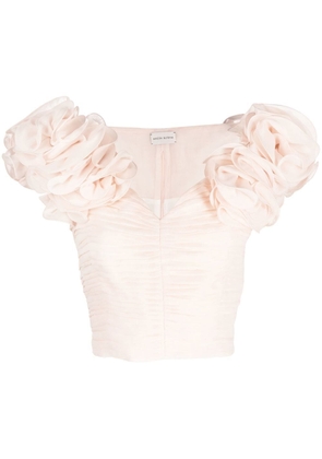 Magda Butrym puff-sleeve cropped top - Pink