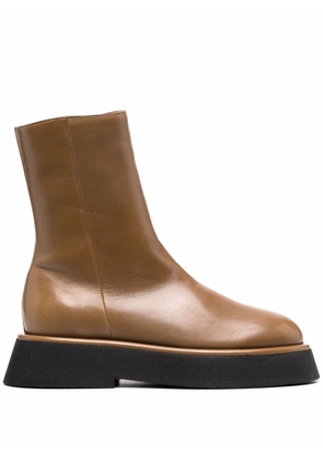 Wandler zip-up leather boots - Brown