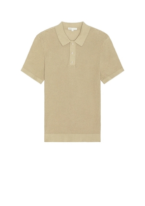 onia Cotton Textured Knit Polo in Tan. Size M, S.