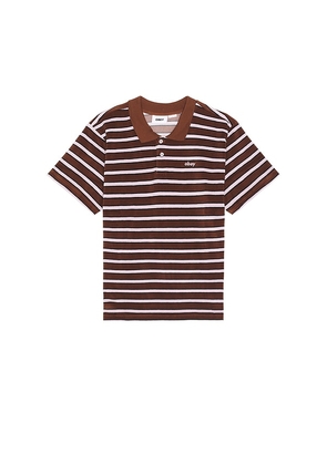 Obey Uni Terry Cloth Polo in Brown. Size M, S, XL/1X.