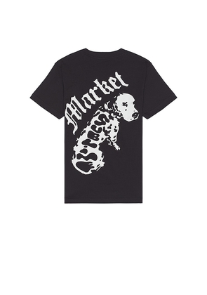 Market Sublime Garden Grove Dog T-shirt in Black. Size M, S, XL/1X.