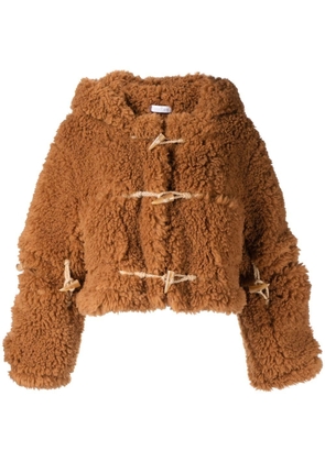 Rokh faux-fur hooded duffle jacket - Brown