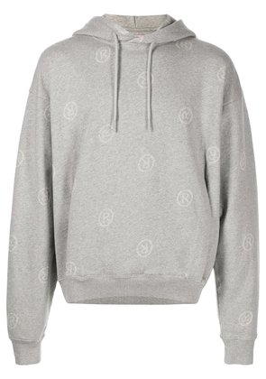 Martine Rose logo-print cotton hoodie - Grey