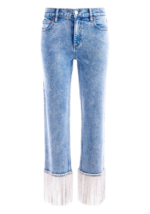 alice + olivia Amazing crystal-embellished boyfriend jeans - Blue