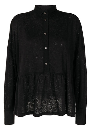 Forme D'expression gathered-detail long-sleeved blouse - Black