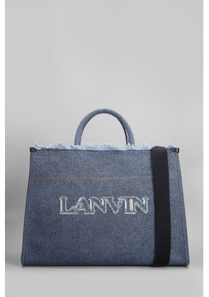 Lanvin Tote In Blue Cotton