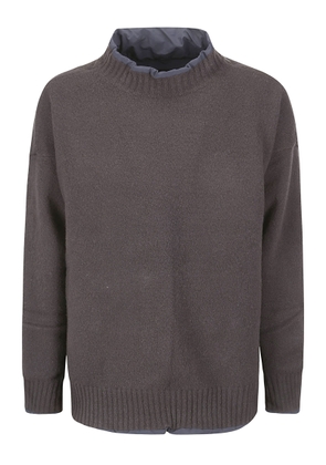 Sacai Black Wool Blend Reversible Knit Pullover