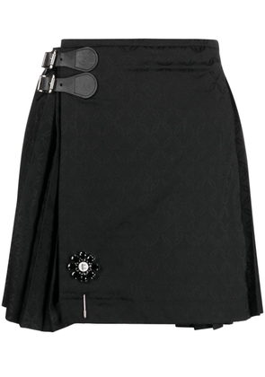 Charles Jeffrey Loverboy embellished pleated jacquard miniskirt - Black