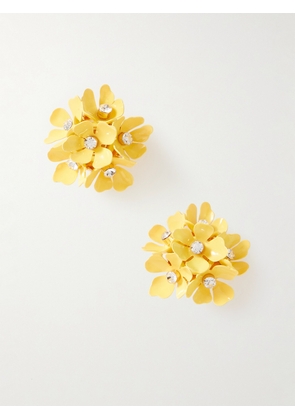Carolina Herrera - Gold-tone, Enamel And Crystal Earrings - Yellow - One size