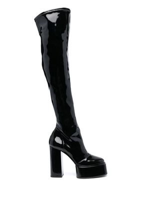 3juin Adele 120mm platform leather boots - Black