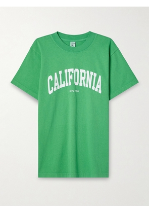 Sporty & Rich - California Printed Cotton-jersey T-shirt - Green - x small,small,medium,large,x large