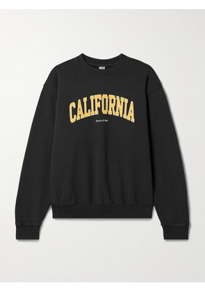 Sporty & Rich - California Printed Cotton-jersey Sweatshirt - Black - x small,small,medium,large,x large