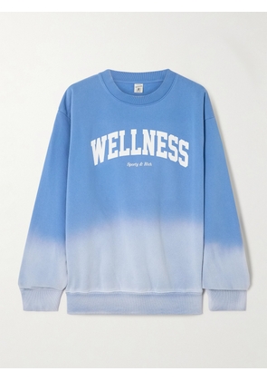 Sporty & Rich - Wellness Ivy Ombré Printed Cotton-jersey Sweatshirt - Blue - x small,small,medium,large,x large