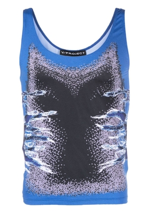 Y/Project Whisker-print tank top - Blue