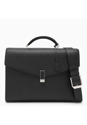 Valextra Black Leather Work Briefcase