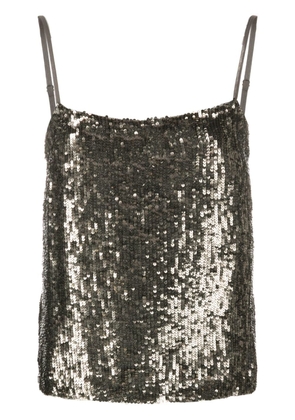 P.A.R.O.S.H. sequin-embellished sleeveless top - Silver