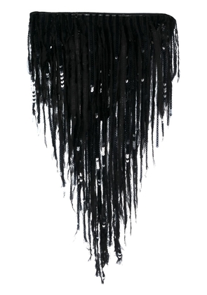 Rick Owens sequin-embellished fringed skirt - Black